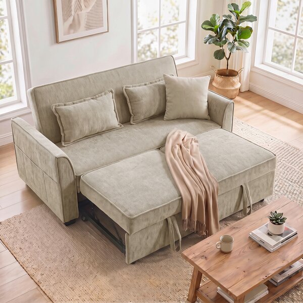 HOMCOM Divano letto 2 posti 4-in-1 ad angolo in ciniglia 167 cm con schienale regolabile, marrone | Aosom Italy