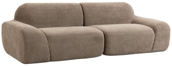 HOMCOM Divano 3 posti in chenille 244 cm con seduta ampia e molle insacchettate, marrone chiaro | Aosom Italy