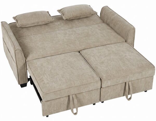 HOMCOM Divano letto 2 posti 4-in-1 ad angolo in ciniglia 167 cm con schienale regolabile, marrone | Aosom Italy