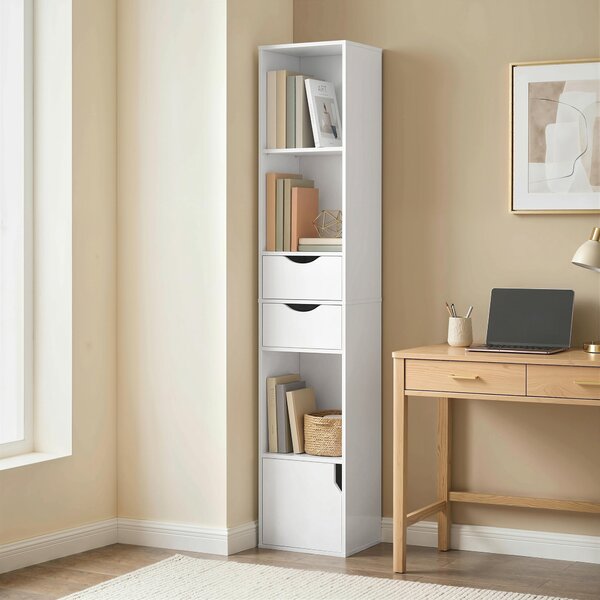 HOMCOM Libreria con Cassetti e Ripiano Regolabile, Bianco | Aosom Italy
