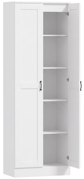 HOMCOM Dispensa da cucina 175 cm con ante soft-close e ripiani regolabili, bianco | Aosom Italy