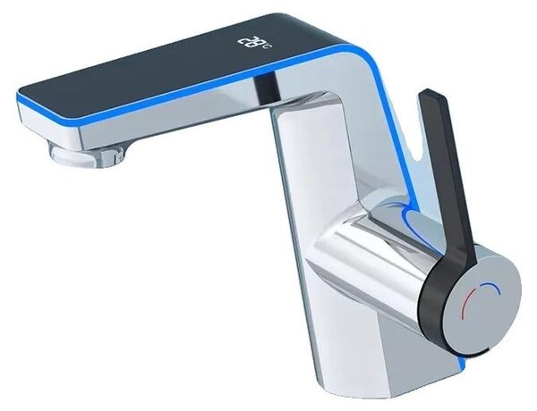 Miscelatore per lavabo, display LED, miscelatore monocomando per acqua calda e fredda, 1 unità