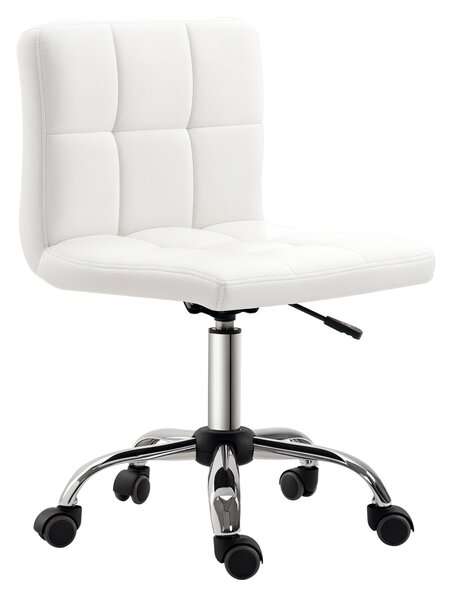 HOMCOM Sedia da Ufficio Girevole con Rotelle e Altezza Regolabile, Poltrona da Ufficio Imbottita Ergonomica in Pelle, 46×51×80-92cm|Aosom Italy