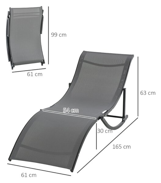 Outsunny Set 2 Sdraio da Giardino Pieghevoli, Lettino Prendisole in Alluminio e Textilene, 61x165x63 cm|Aosom