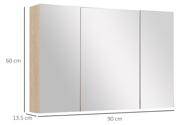 Kleankin mobiletto pensile bagno con specchiera bagno mobile salvaspazio bagno specchio bagno specchio contenitore contenitore|Aosom