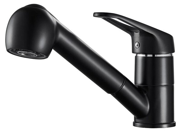 Miscelatore da cucina, design estraibile, soffione a due modalità, colore nero