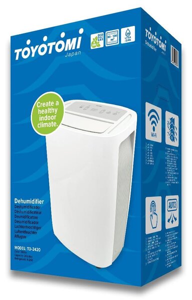 Toyotomi Deumidificatore Portatile per la casa muffa 20 Litri In 24 Ore Tanica 3,5 Litri Wi-Fi R290 colore Bianco - 3830977 TD-C2420