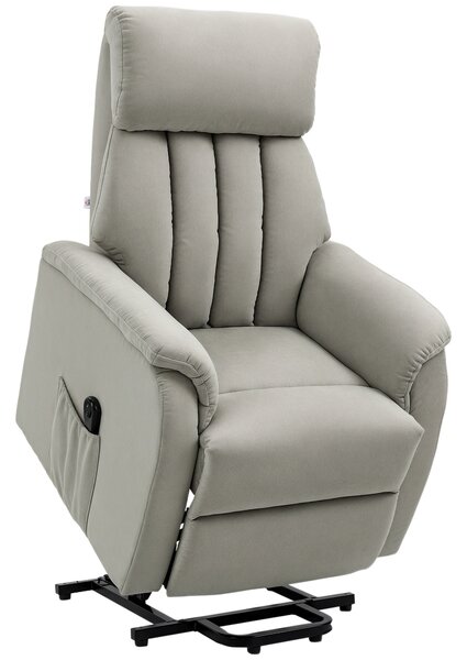 HOMCOM Poltrona Alzapersona Reclinabile 150° max con Telecomando e Poggiapiedi, 75x93x110 cm, Grigio | Aosom Italy