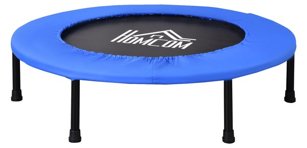 HOMCOM Trampolino Elastico per Jumping Fitness e Allenamento a Casa, Molle e Struttura in Acciaio, Φ91x22.5cm, Nero e Blu|Aosom