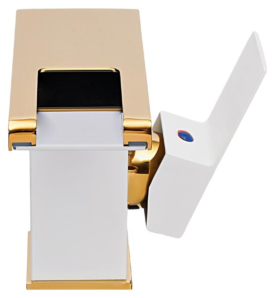 Miscelatore per lavabo, indicatore LED della temperatura, acciaio inossidabile resistente, BIANCO
