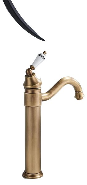 Miscelatore per lavabo, da montare a parete, con rubinetto per acqua calda e fredda, finitura cromata