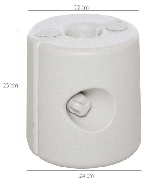 Outsunny Set 4 Pezzi Pesi per Gazebo Riempibili con Acqua o Sabbia, Bianco PE 22 x 24 x 25 cm Bianco