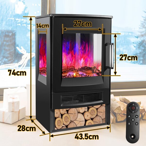 Camino elettrico Peviasot, 900/1800 W, con 8 colori di fiamma e 5 livelli di luminosità