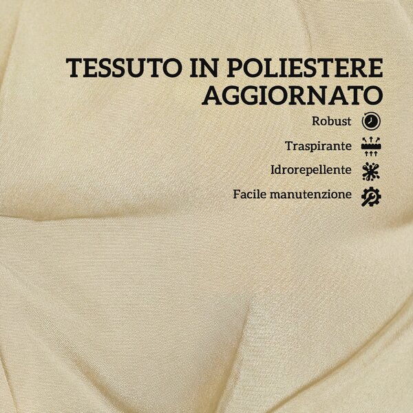 Outsunny Set 2 Cuscini per Sedie da Esterno con Lacci di Fissaggio, in Poliestere e Cotone, 120x50x8 cm, Beige | Aosom Italy
