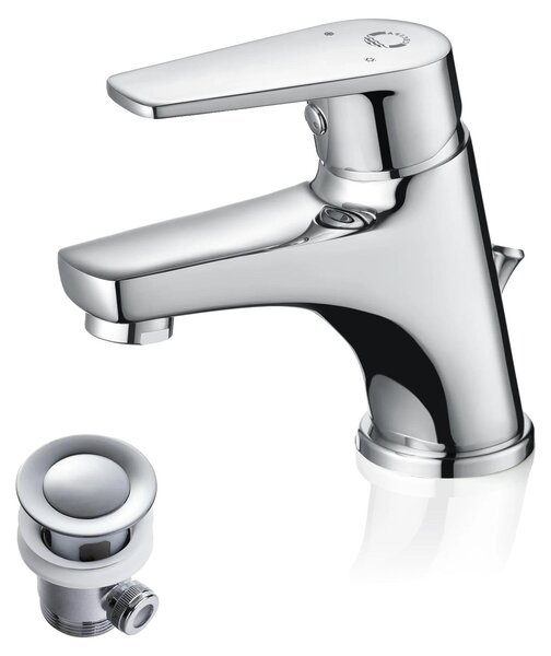 Miscelatore per lavabo, da montare a incasso, con aeratore a risparmio idrico, cromato, attacco G3/8