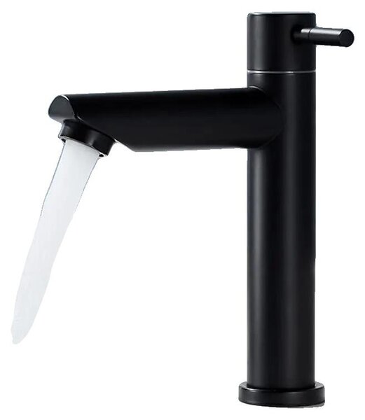 Miscelatore per lavabo, da montare a incasso, design moderno, colore nero, acciaio inossidabile, attacco G3/8