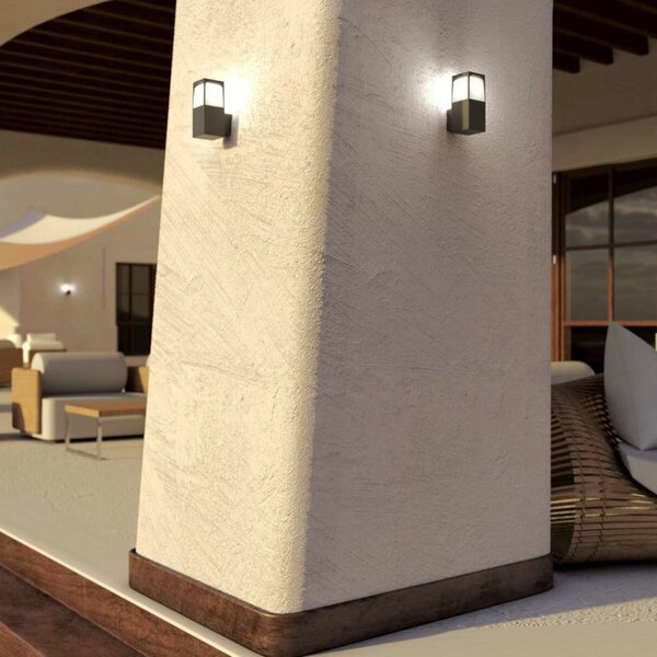 Applique moderno top light york ap ga e27 led ip54 alluminio policarbonato - Top Light
