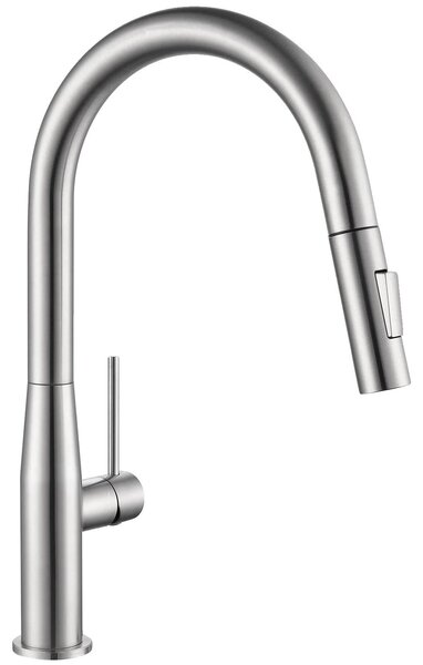 Rubinetto da cucina con doccetta estraibile, realizzato in acciaio inossidabile resistente, finitura cromata, attacco G3/8