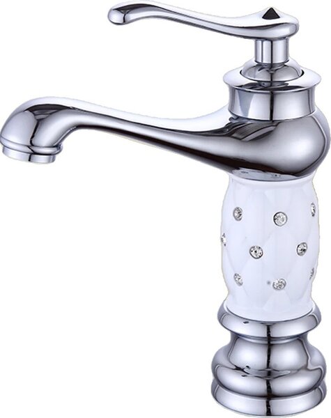Rubinetto per lavabo, design retrò, facile installazione, argento