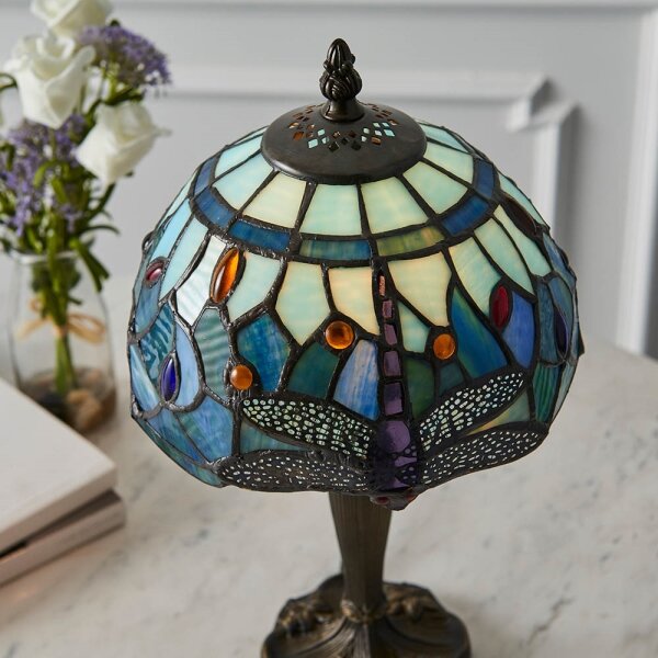 Endon 64088 - Lampada da tavolo Tiffany DRAGONFLY 1xE14/7W/230V diametro 20 cm