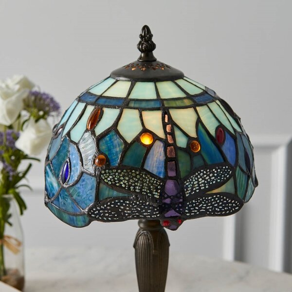 Endon 64088 - Lampada da tavolo Tiffany DRAGONFLY 1xE14/7W/230V diametro 20 cm