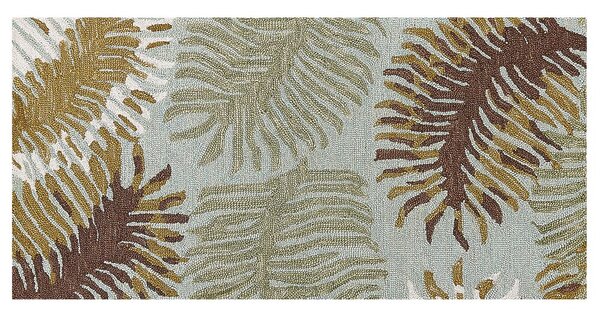 Tappeto in lana multicolore con motivo foglie 80 x 150 cm stile boho rustico camera da letto soggiorno Beliani
