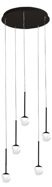 Lampadario moderno promoingross lollypop s5b ne led metallo nero metacrilato bianco - Promoingross