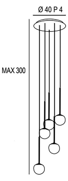 Lampadario moderno promoingross lollypop s5b ne led metallo nero metacrilato bianco - Promoingross
