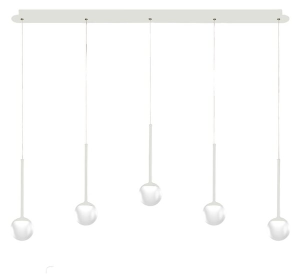 Lampadario moderno promoingross lollypop s5tr wh led metallo bianco metacrilato bianco - Promoingross