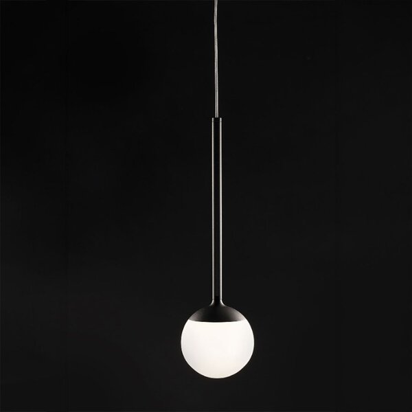 Lampadario moderno promoingross lollypop s5b ne led metallo nero metacrilato bianco - Promoingross