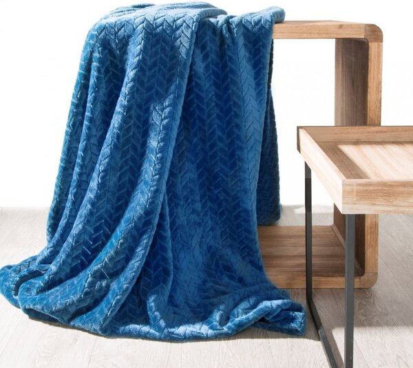 Morbida coperta decorativa di colore blu Larghezza: 170 cm | Lunghezza: 210 cm