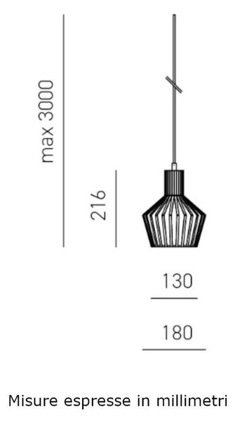 Sospensione moderna gea luce gsokit gsos01 e27 led senza rosone metallo - Gea Luce