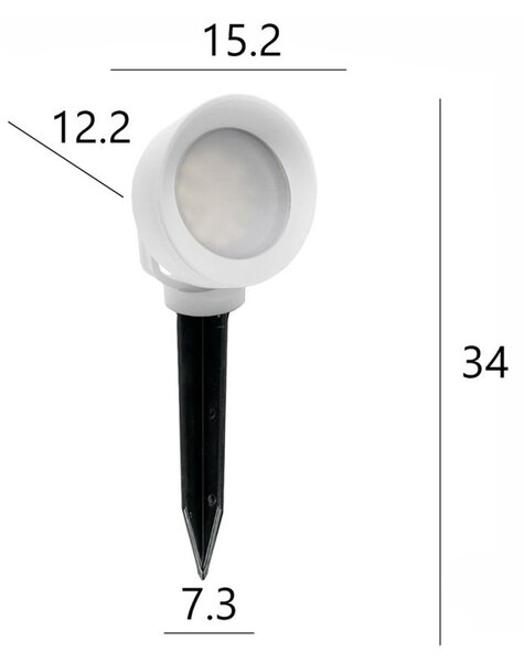 Faretto picchetto esterno resina top light roma pi15 ne ip66 gx53 led orientabile - Top Light