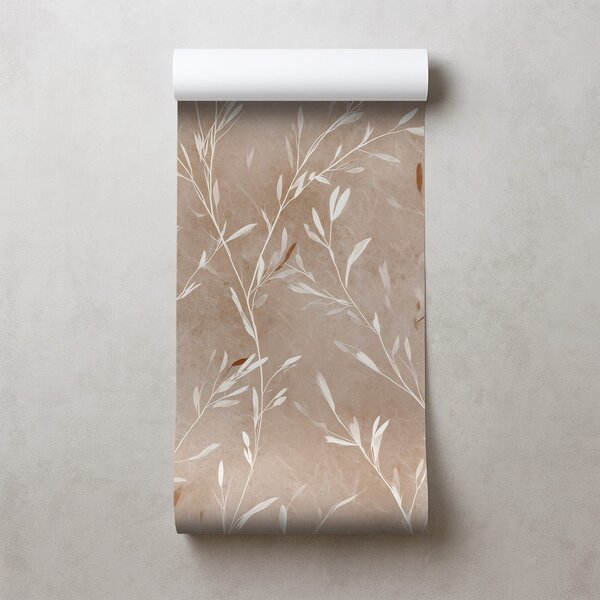 Carta da parati – Delicati rametti beige
