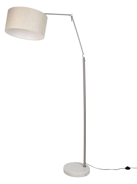 Lampada da terra in acciaio con paralume grigio chiaro 50 cm - Editor