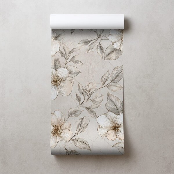 Carta da parati – Fiori vintage in tonalità delicate
