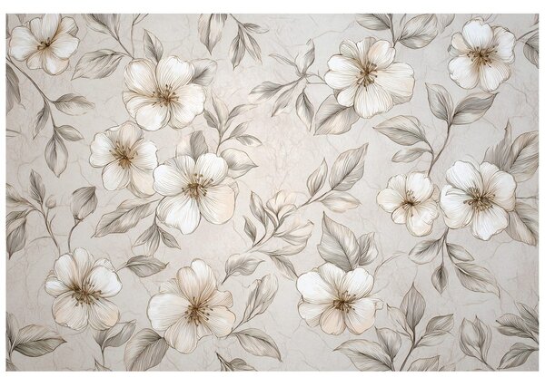 Carta da parati – Fiori vintage in tonalità delicate