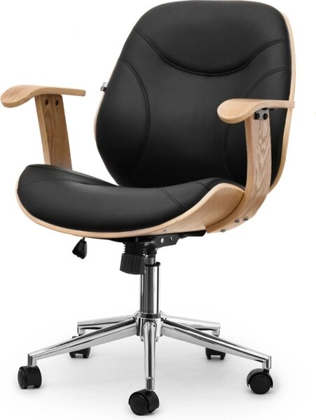 Sedia girevole DOLMA - rovere / nero / cromo