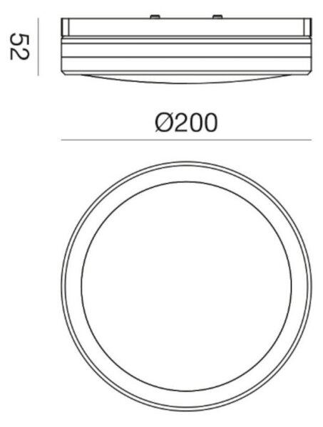 Plafoniera moderna gea led gpl340 led ip65 materiale plastico - Gea Led