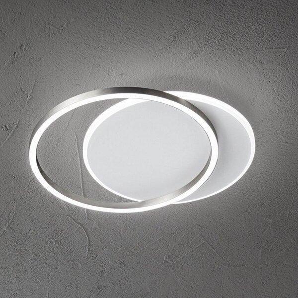 Plafoniera moderna perenz illumina orbit 8195 gr lc led alluminio metallo bianco grigio titanio acrilico - Perenz