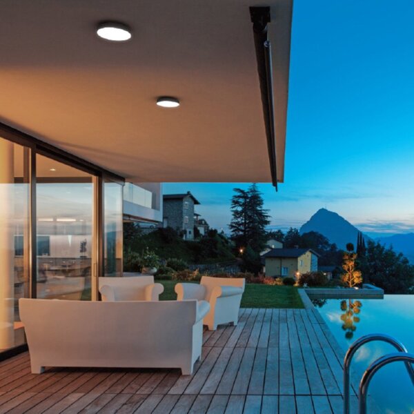 Plafoniera moderna gea led gpl350 led ip65 alluminio policarbonato - Gea Led
