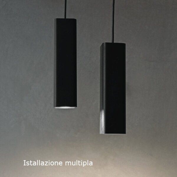 Sospensione moderna gea led gso100 gu10 led alluminio nero - Gea Led