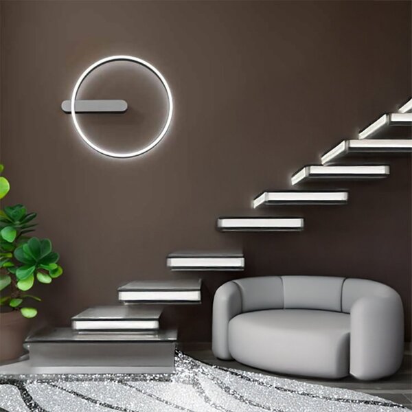 Plafoniera moderna perenz off 8426 gr ct led cct biemissione metallo grigio spazzolato - Perenz