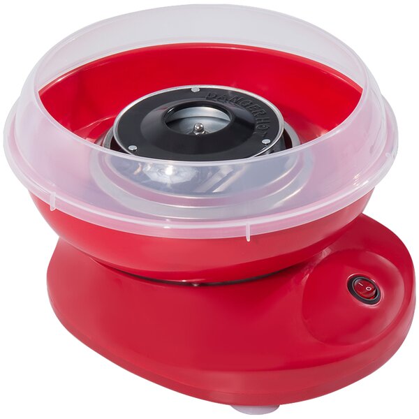 HOMCOM Macchina per Zucchero Filato in PP, Acciaio Inox e Alluminio 450W 27 x 26 x 18cm Rosso