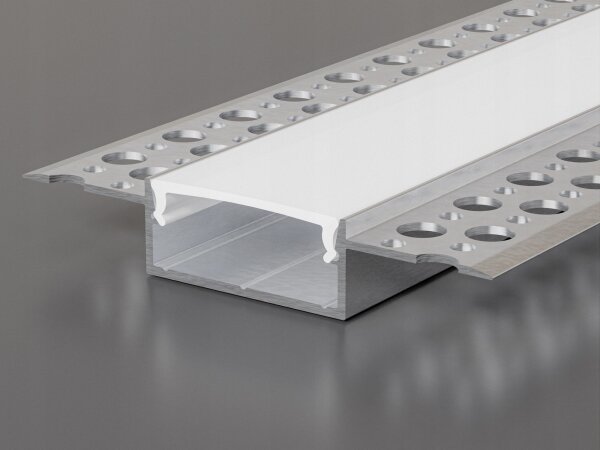 Profilo da incasso per strisce LED 1 m argento/bianco