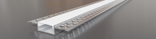 Profilo da incasso per strisce LED 1 m argento/bianco