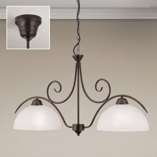 Orion - Lampadario a catena RULA 2xE27/40W/230V bianco/bronzo