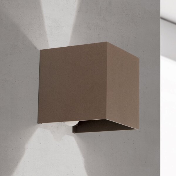 Orion- Lampada da parete LED per esterni con sensore CUBE-S LED/13W/230V IP54 marrone