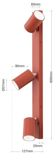 Orion - Faretto PENN 3xGU10/13W/230V colore mattone