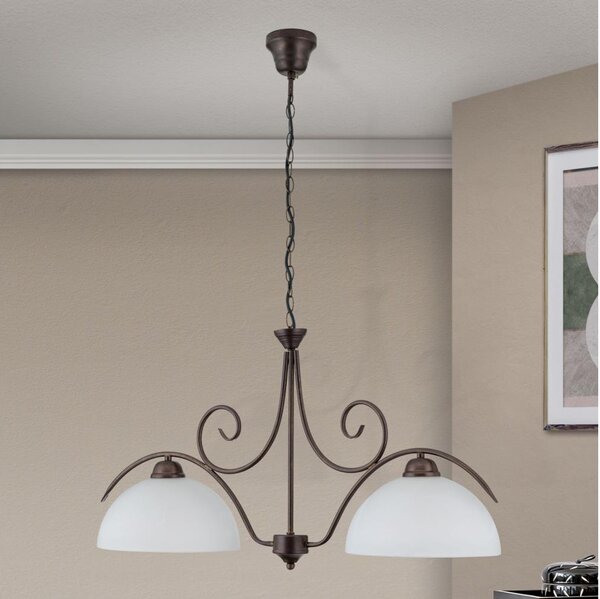 Orion - Lampadario a catena RULA 2xE27/40W/230V bianco/bronzo